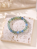 Colored Glass Stone Stretch Bracelet B4356 - 8MM