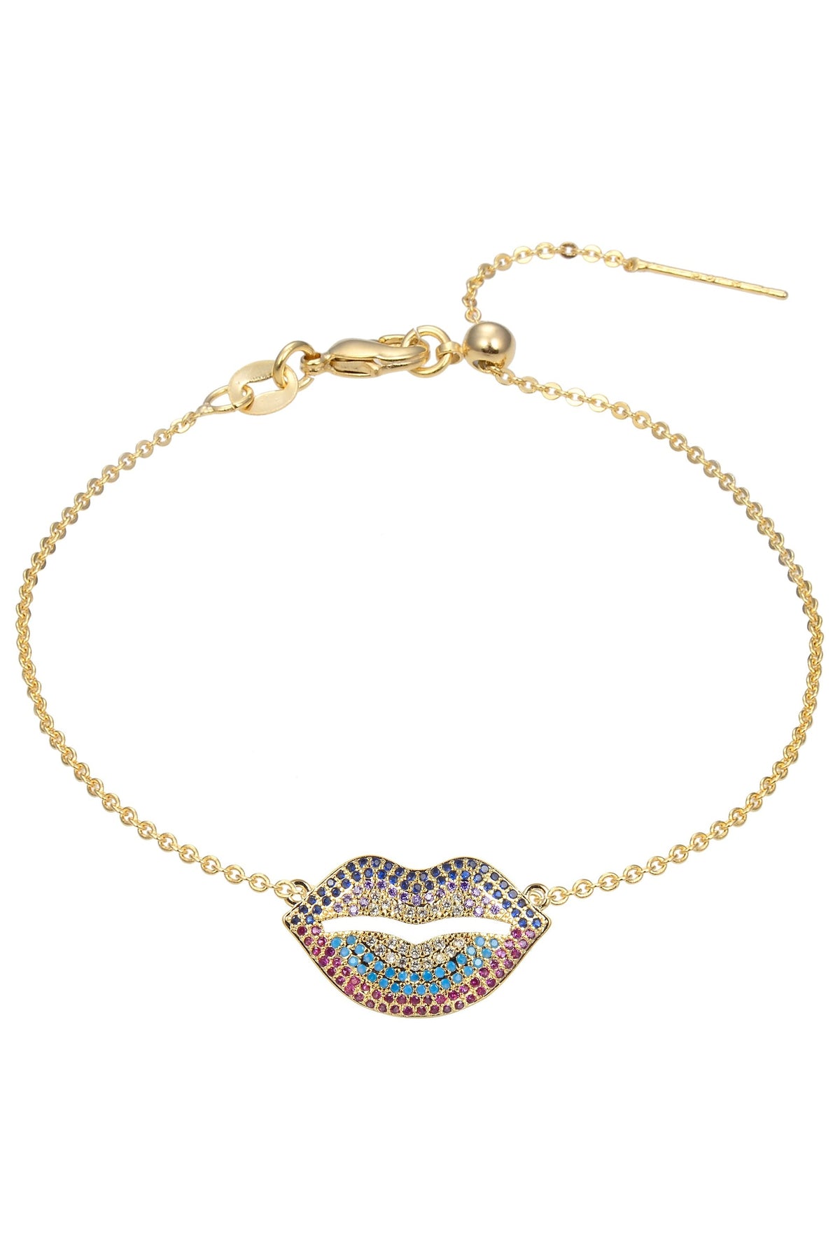 Lips Pattern Zircon Chain Bracelet BP0380