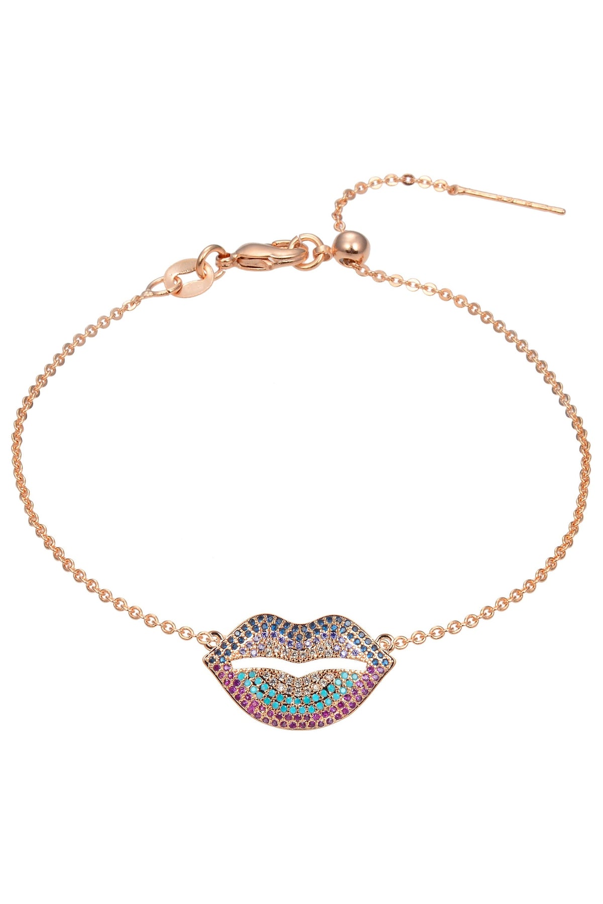 Lips Pattern Zircon Chain Bracelet BP0380