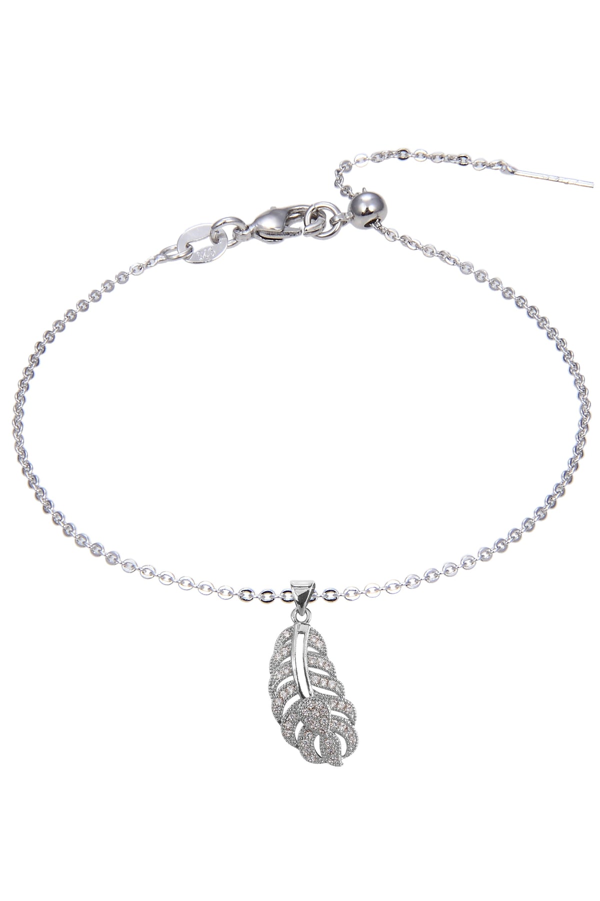Leaf Pattern Zircon Pendant For Bracelet BP0560