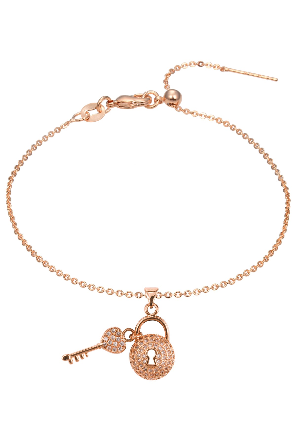 Key&Lock Zircon Chain Bracelet BP0568