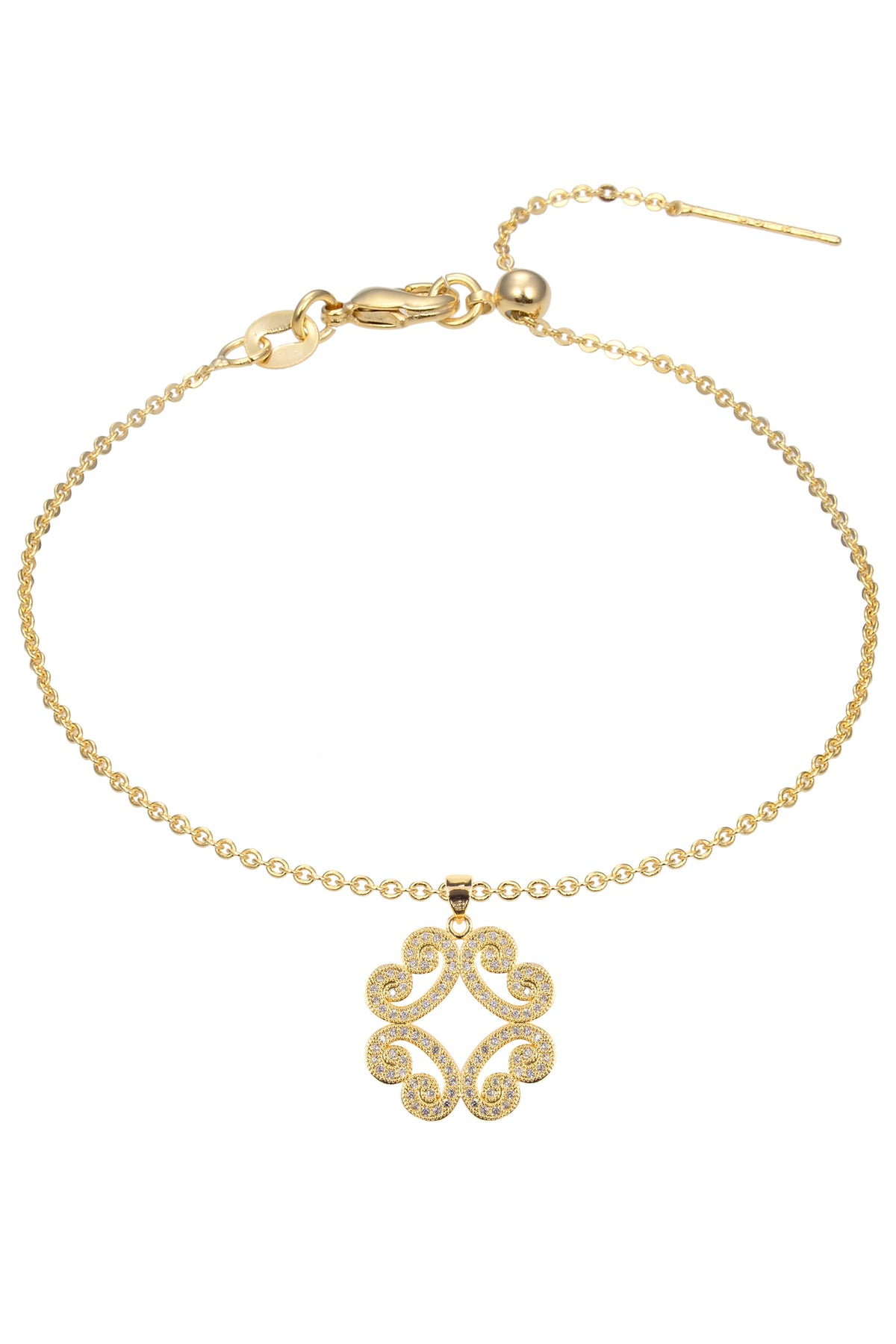 Flower Zircon Pendant For Bracelet BP0578