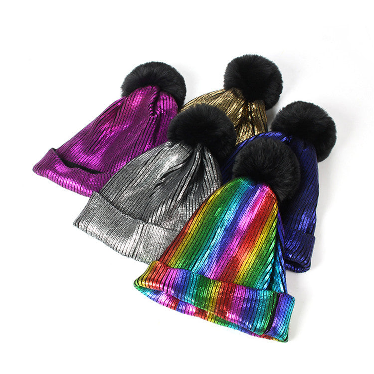 Colorful Pom Pom Knitted Beanie C0044