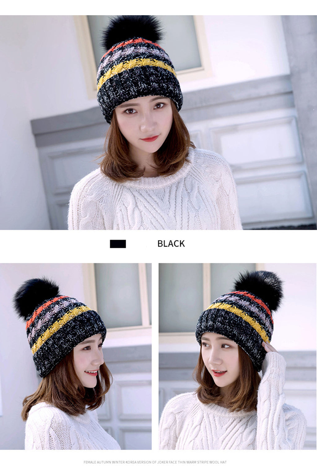 PomPom Warm Knitted Beanie C0053