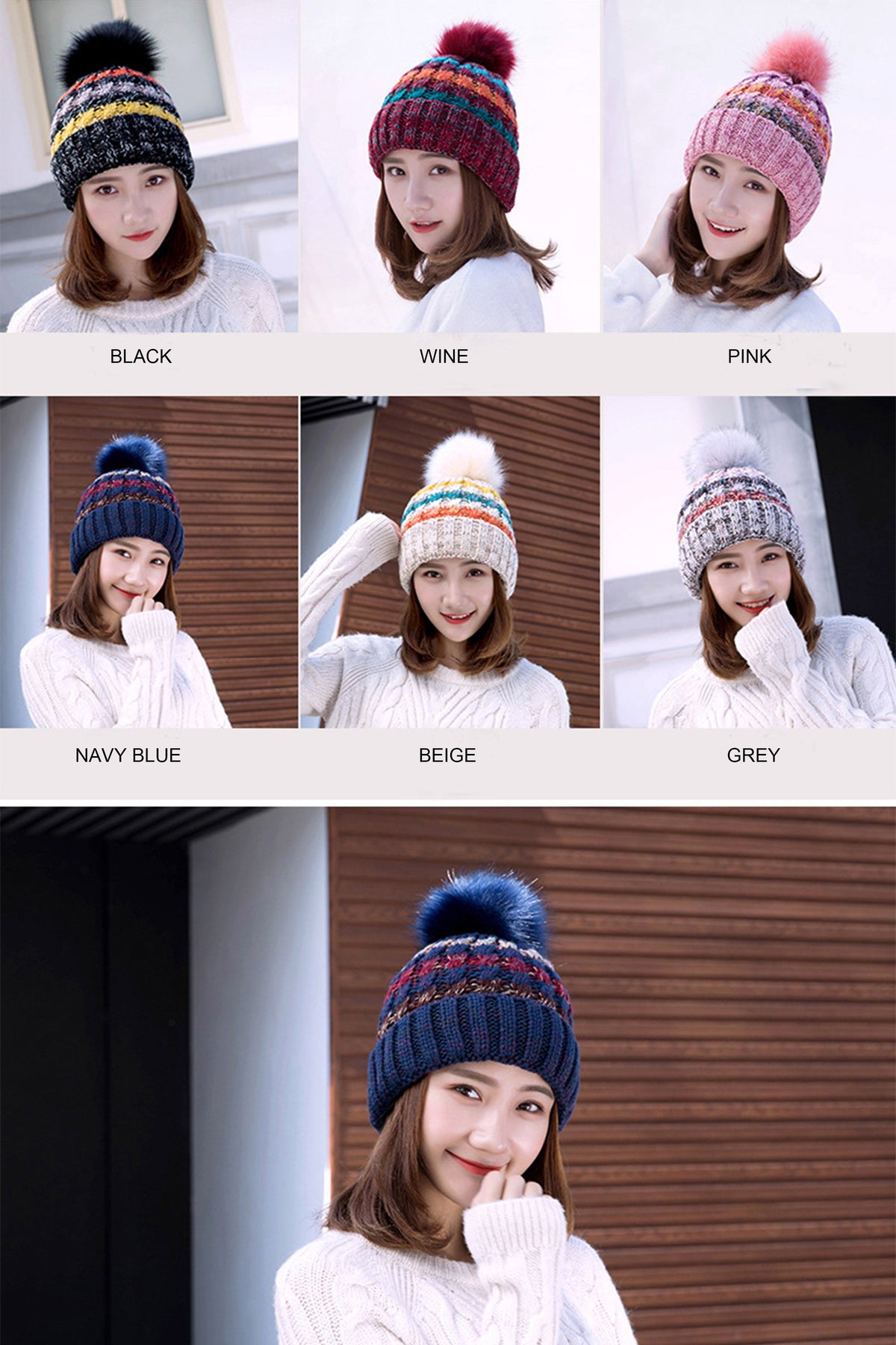 PomPom Warm Knitted Beanie C0053