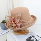 Feather Mesh Bowler Top Hat  C0081