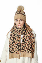 Animal Pattern Scarf Beanie Set C0237