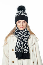 Animal Pattern Scarf Beanie Set C0237