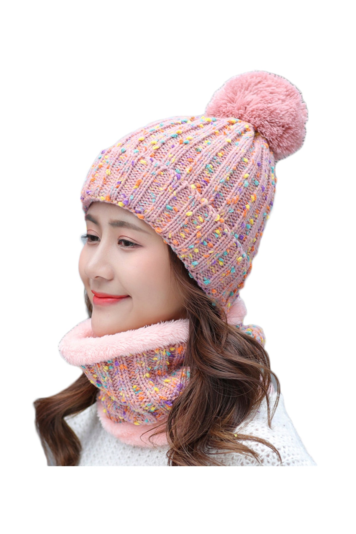 Knitted Beanie Scarf Set C0238