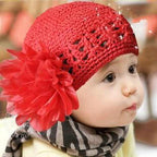 Hollow Floral Knitted Baby Beanie C0242