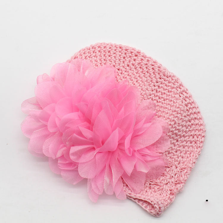 Hollow Floral Knitted Baby Beanie C0242