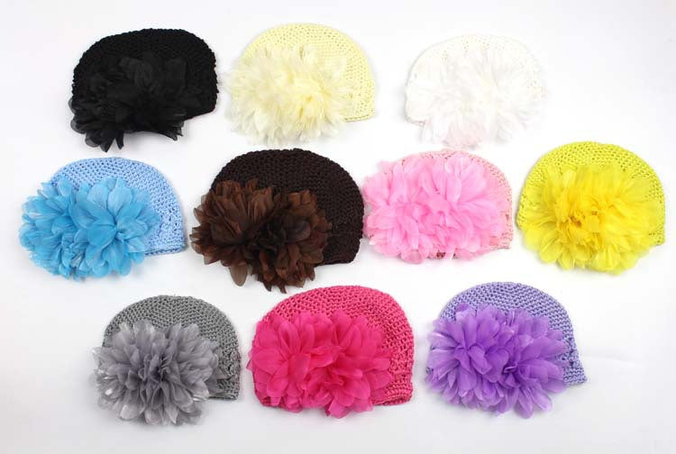 Hollow Floral Knitted Baby Beanie C0242