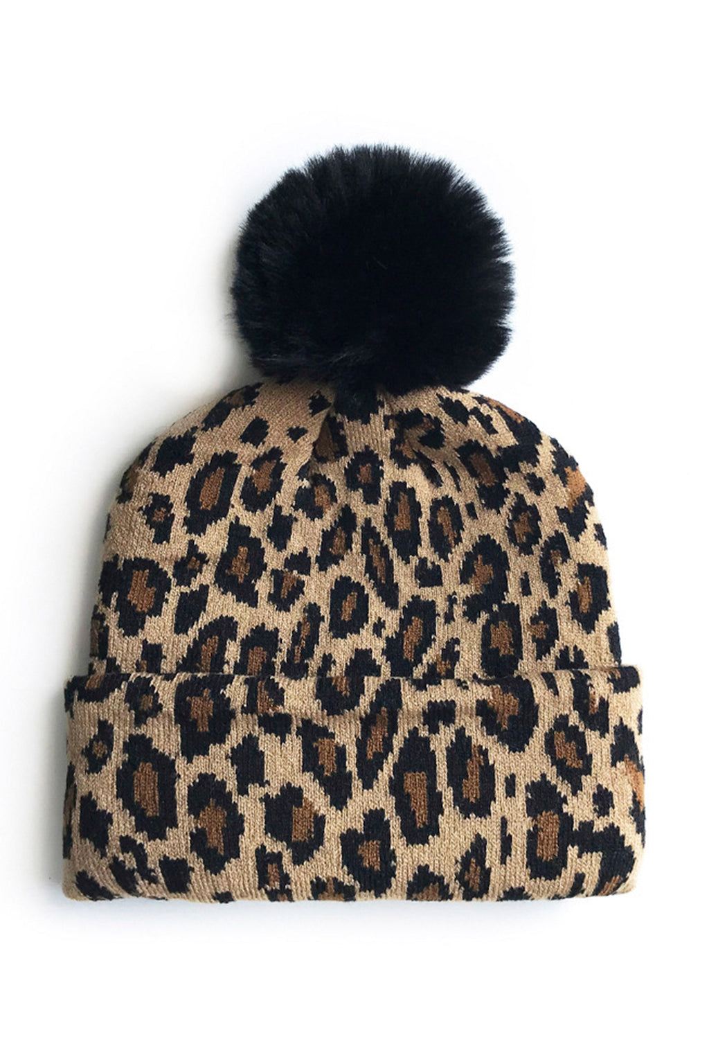 Animal Pattern Pompom Beanie C0246