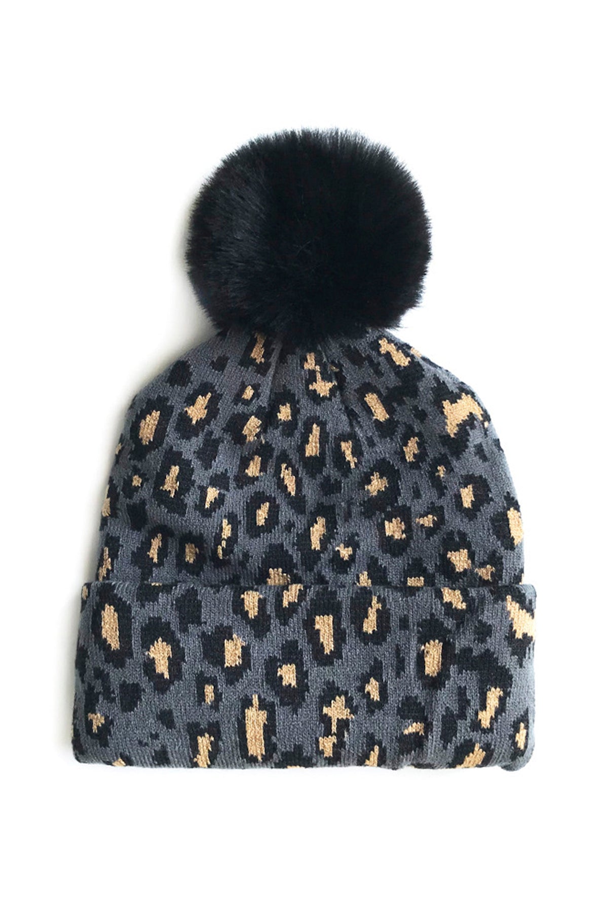 Animal Pattern Pompom Beanie C0246