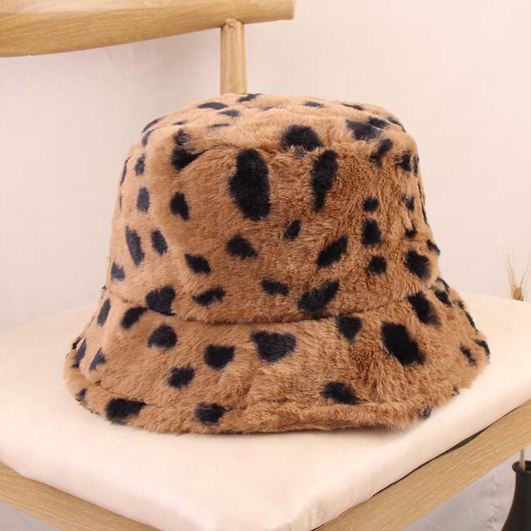 Spotted Pattern Plush Fisherman Hat C0288