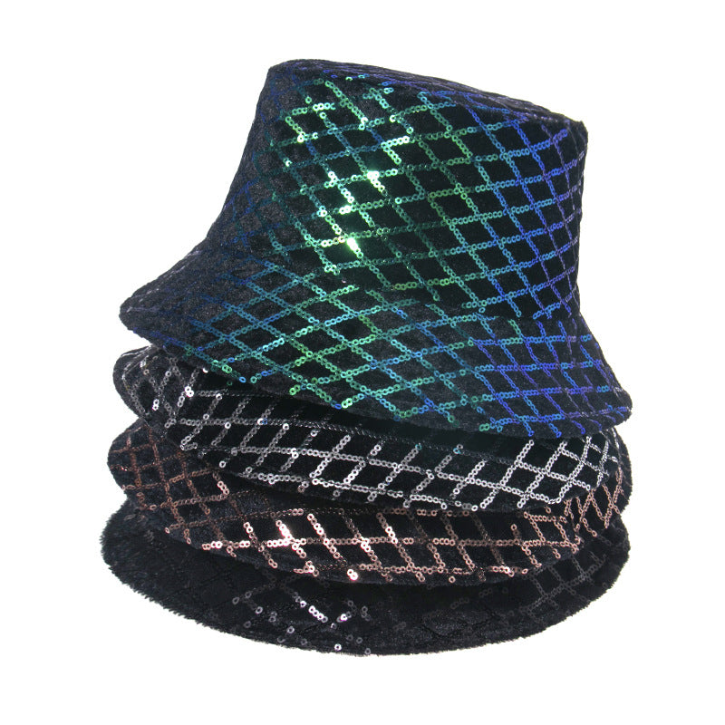 Mesh Pattern Sequin Fisherman Hat C0293