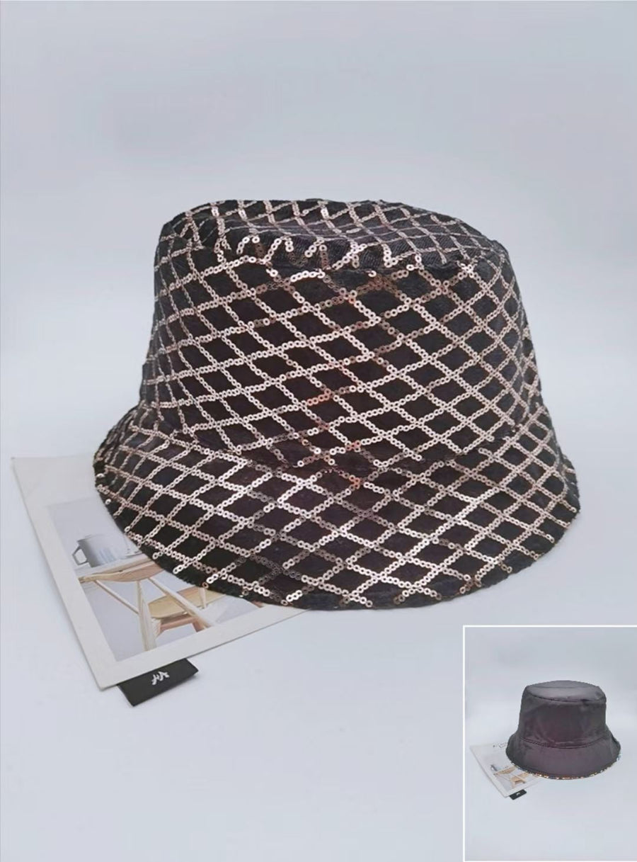 Mesh Pattern Sequin Fisherman Hat C0293