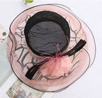 Floral Organza Fedora Hat C0337