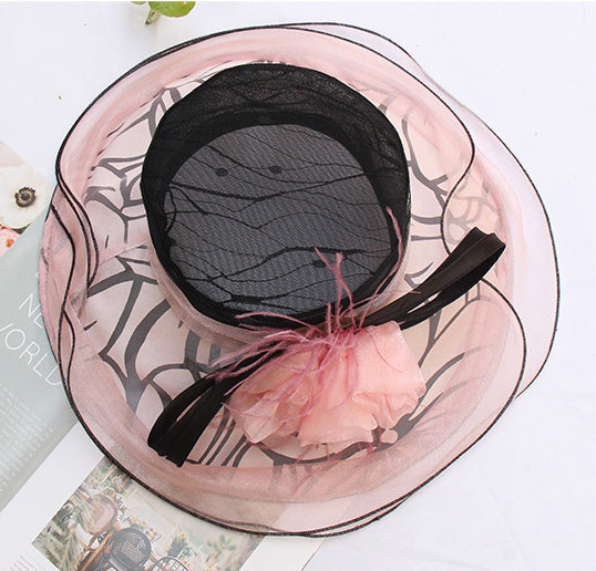Floral Organza Fedora Hat C0337