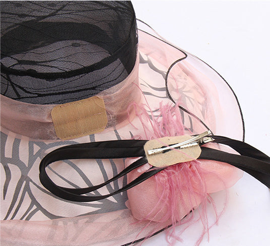 Floral Organza Fedora Hat C0337