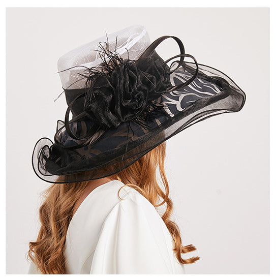 Floral Organza Fedora Hat C0337