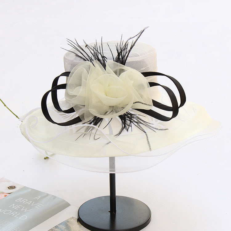 Floral Organza Fedora Hat C0337