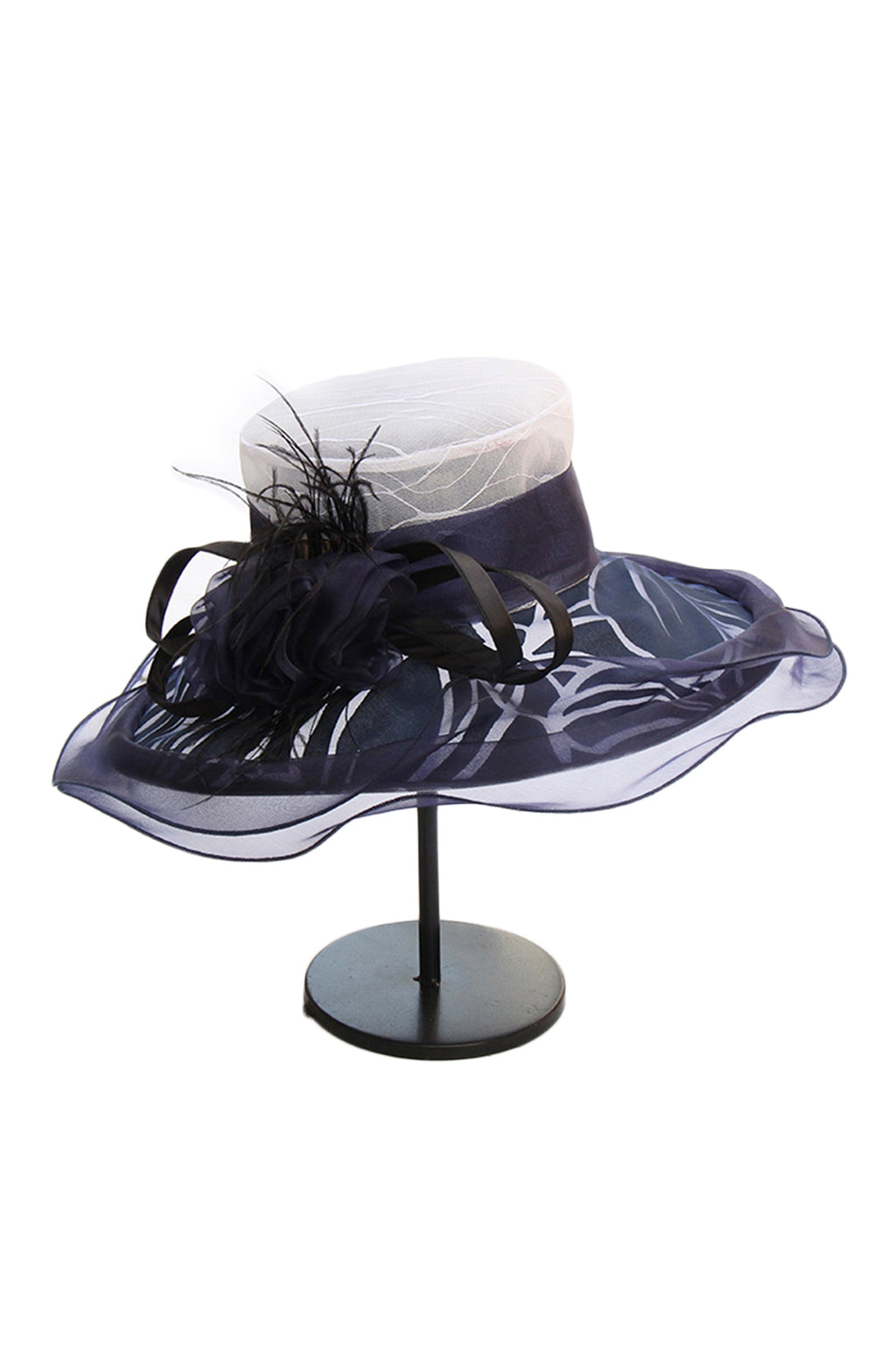 Floral Organza Fedora Hat C0337