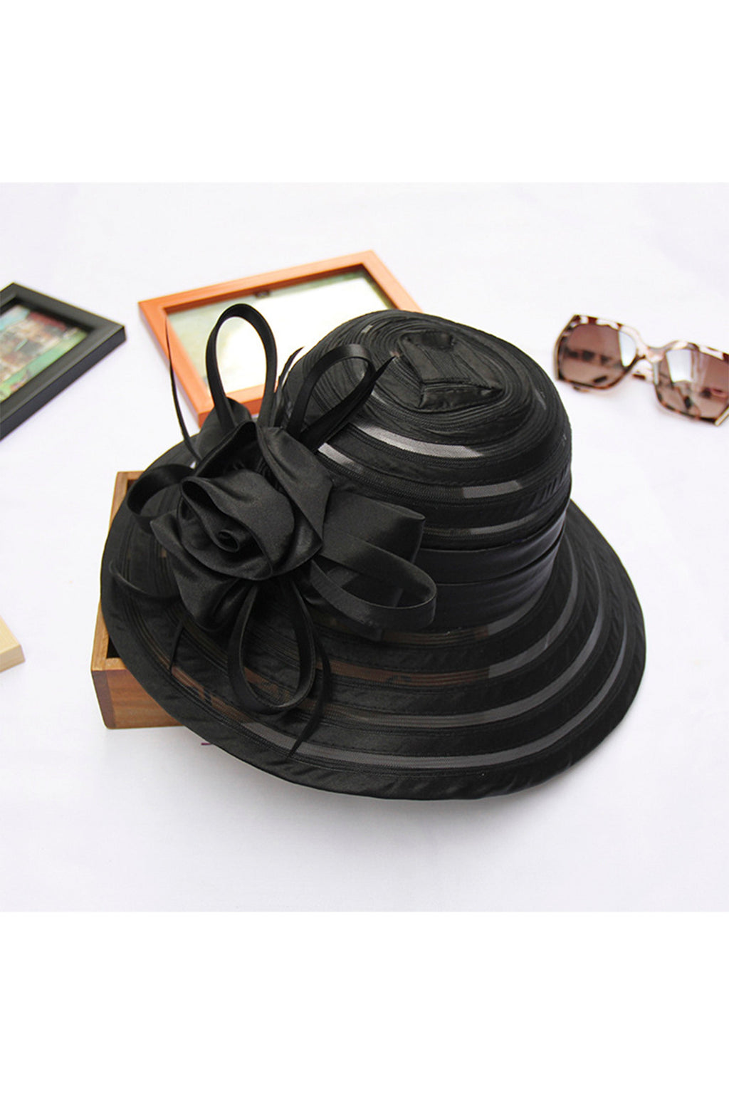 Floral Organza Fedora Hat C0414