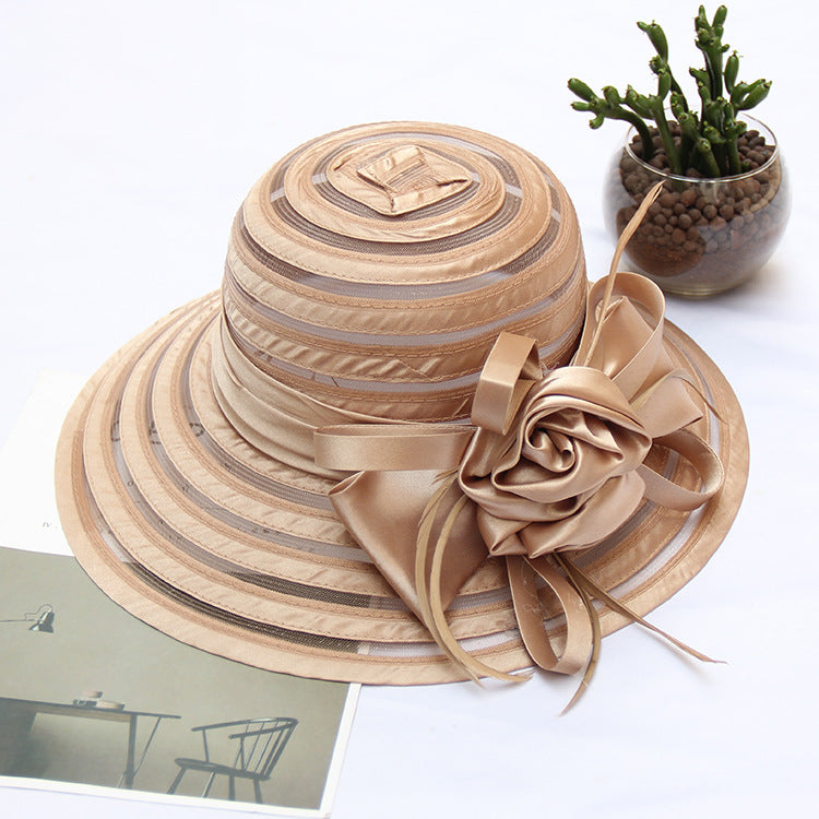 Floral Organza Fedora Hat C0414