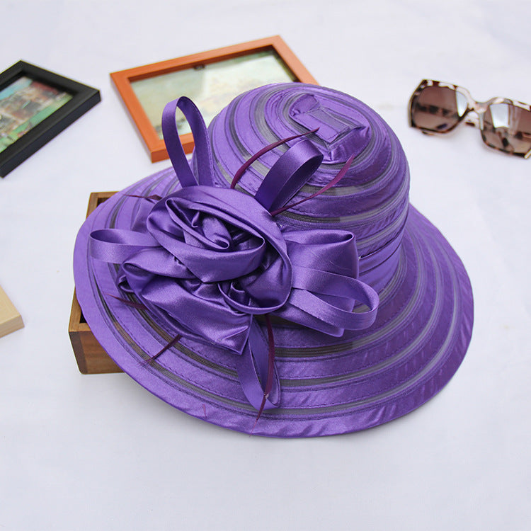 Floral Organza Fedora Hat C0414