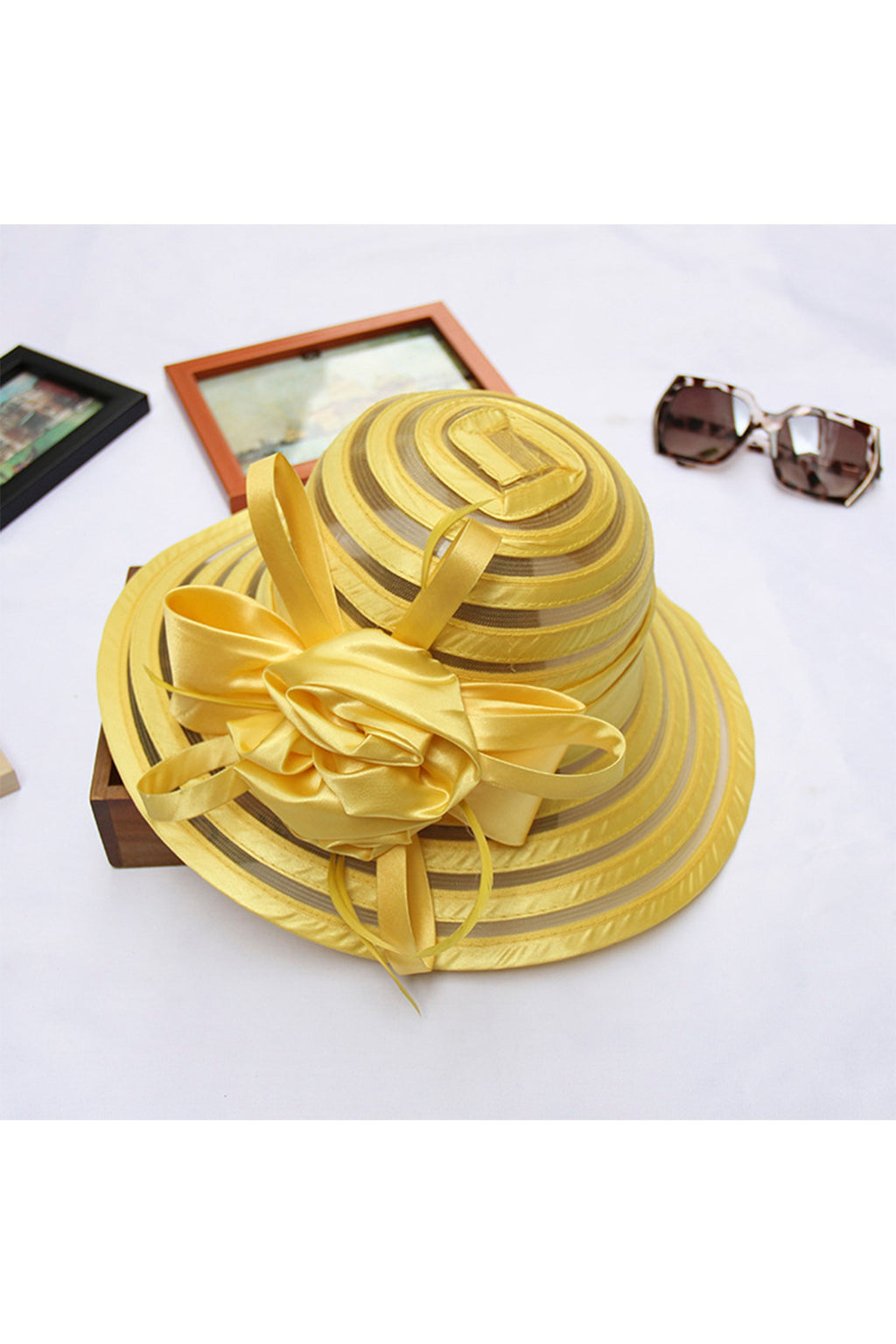 Floral Organza Fedora Hat C0414
