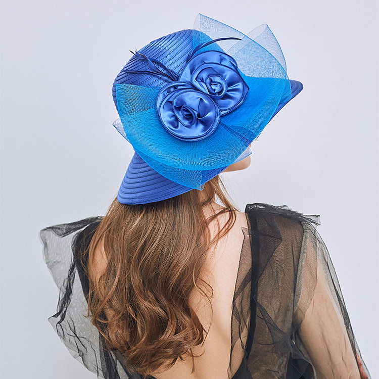 Floral Straw Fedora Hat C0415