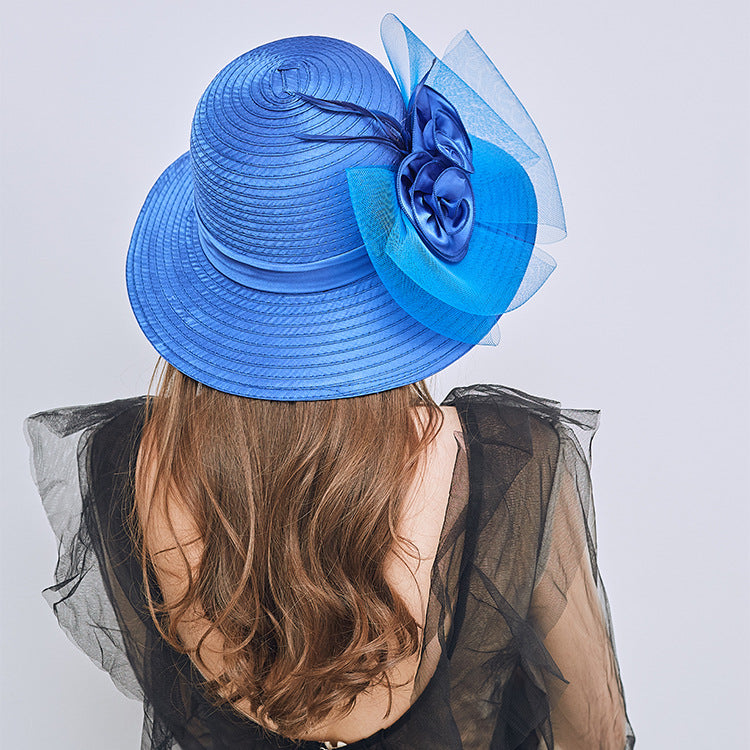 Floral Straw Fedora Hat C0415