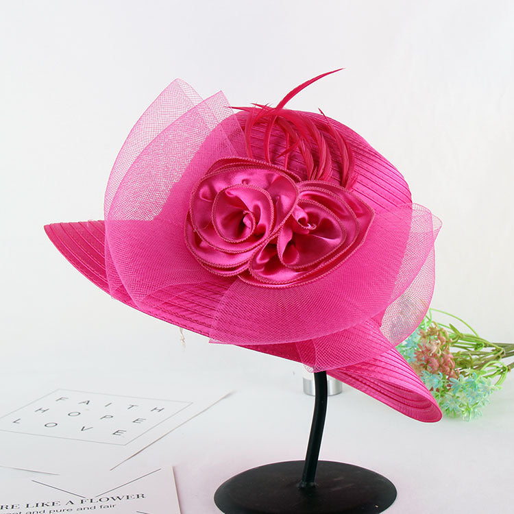 Floral Straw Fedora Hat C0415