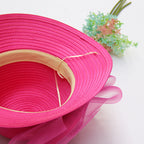 Floral Straw Fedora Hat C0415