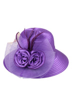 Floral Straw Fedora Hat C0415