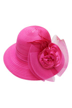 Floral Straw Fedora Hat C0415