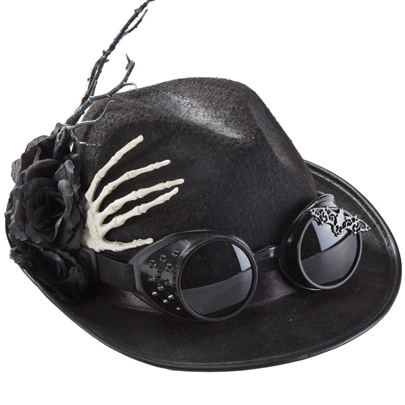 Gothic Skull Hand Glasses Hat C0423