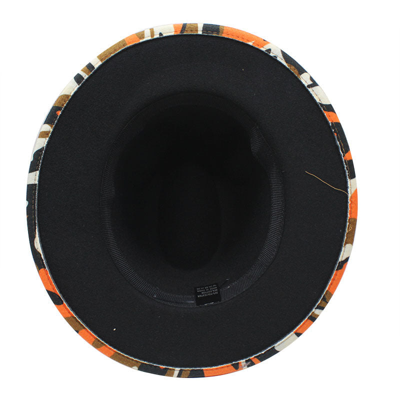 Camo Printed Wide Brim Fedora Hat C0450