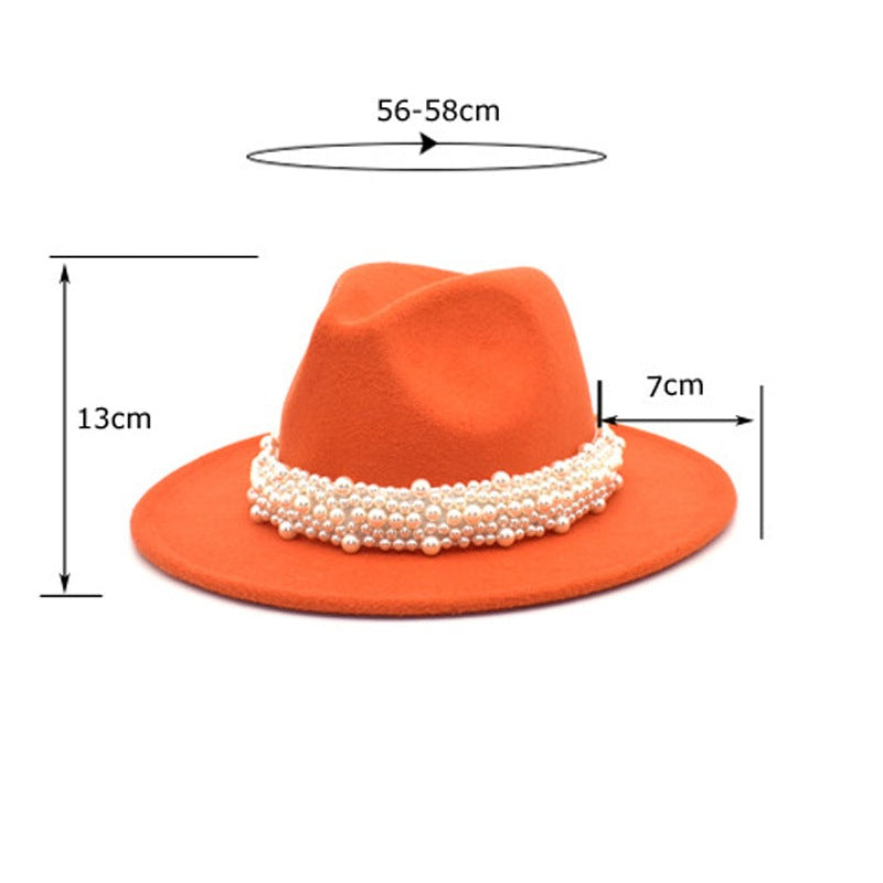 Pearl Wide Brim Fedora Hat C0470 – view 5