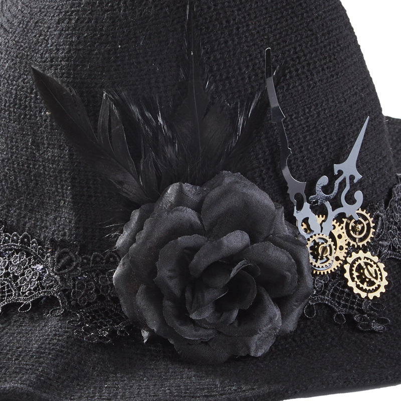 Rose Skull Gear Wizard Hat C0473