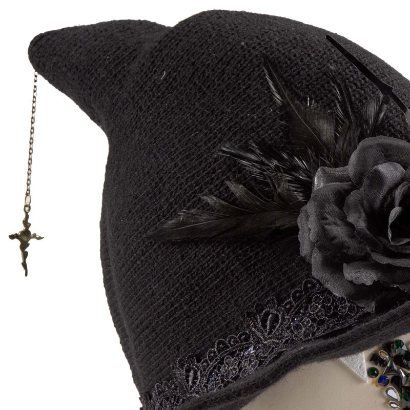 Rose Skull Gear Wizard Hat C0473