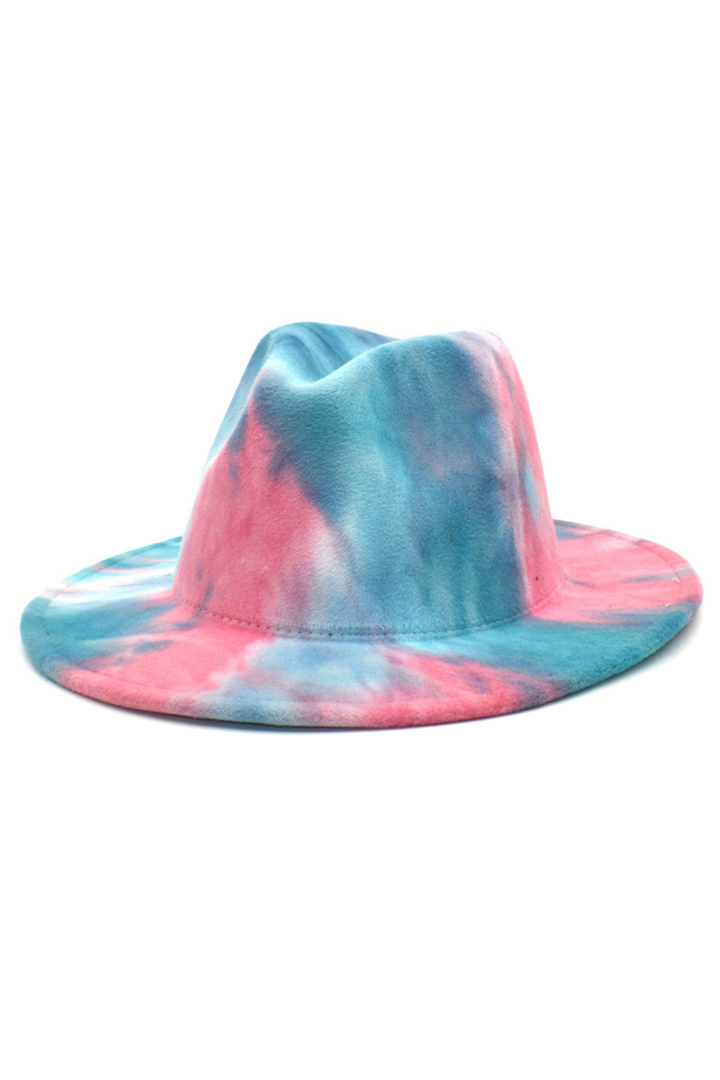 Tie-dye Printed Wide Brim Fedora Hat C0521
