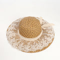 Lace Straw Fedora Hat C0569