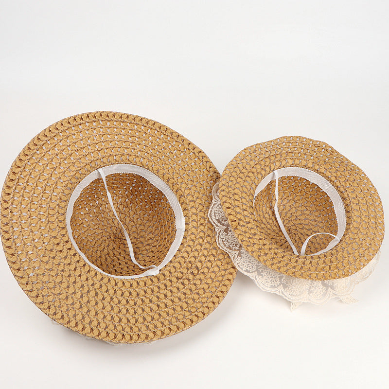 Lace Straw Fedora Hat C0569