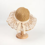 Lace Straw Fedora Hat C0569