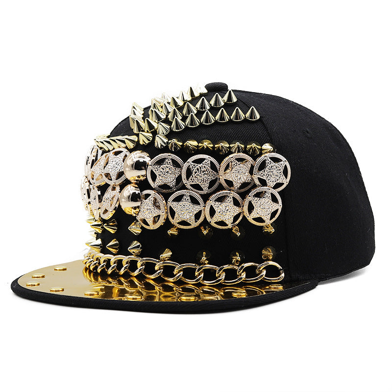 Punk Rivet Star Rhinestone Cap C0583