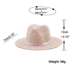 Pearl Rhinestone Straw Hat C0608