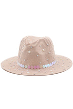 Pearl Rhinestone Straw Hat C0608