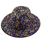 Rhinestone Woven Fedora Hat C0683